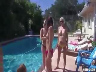 Sucking, Gagging And Fucking By The Pool
