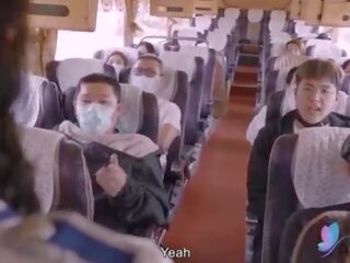 Adulto vídeo tour autobús con pechugona asiática guarra original china av sexo presilla con inglés sub