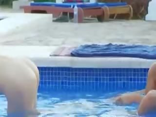 Extreme Pool Masturbation Of Friends