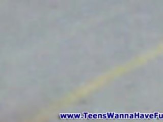 Sexy Teen Car Wash Babes Show Off