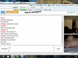 Cara jerks fora em grande mamas durante omegle sexo bate-papo