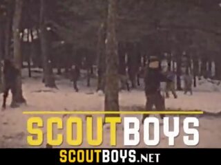 Twink gets his bokong pumped outdoors by full-blown gay-scoutboys&period;net